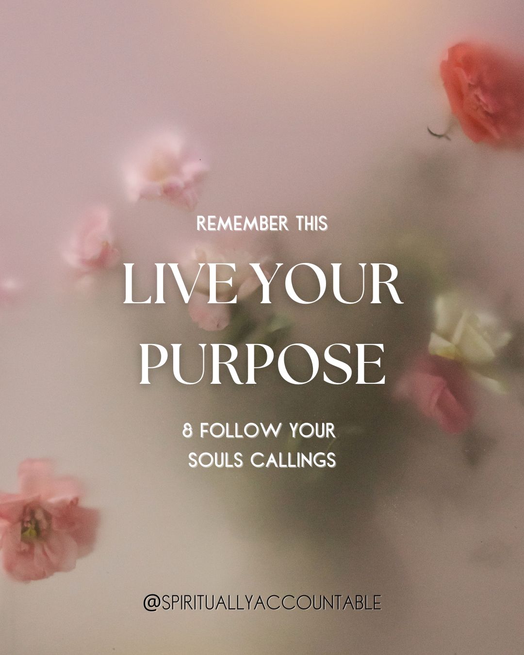 Quote: Remember this. Live your purpose. Follow your soul's callings.